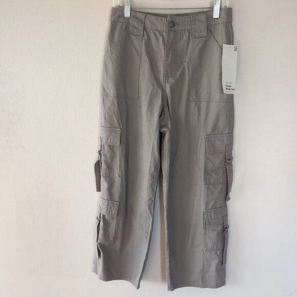 Wide Leg Cargo Pants High Waisted Loose Fit Utility Street Baggy JNCO Style - Picture 1 of 11